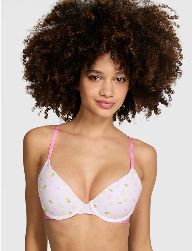 Brasier Pink  Wear Everywhere de cobertura total con forro ligero 34B forro limones